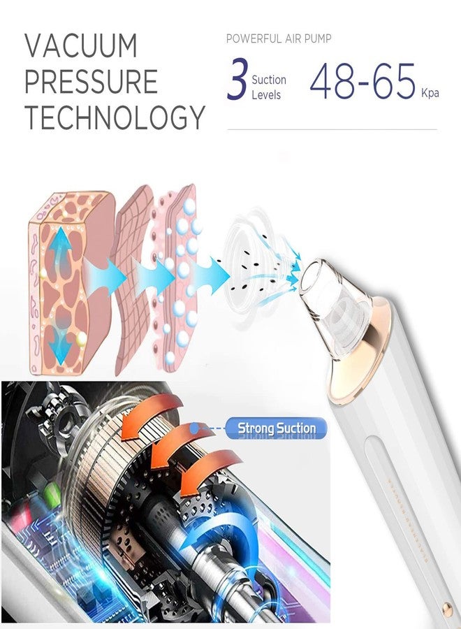 DIYthinker Blackhead Remover Pore Vacuum,Newest Upgraded USB Rechargeable Facial Pore Cleaner Blackhead Removal Kit with 3 Suction Power,5 Probes Black Head Extractions Tool for Women & Men - Image 2